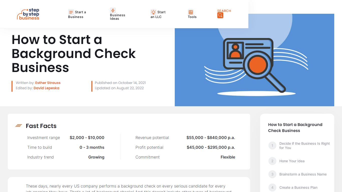 How to Start a Background Check Business